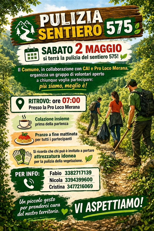 Pulizia sentiero 575 Sabato 02 maggio 2026